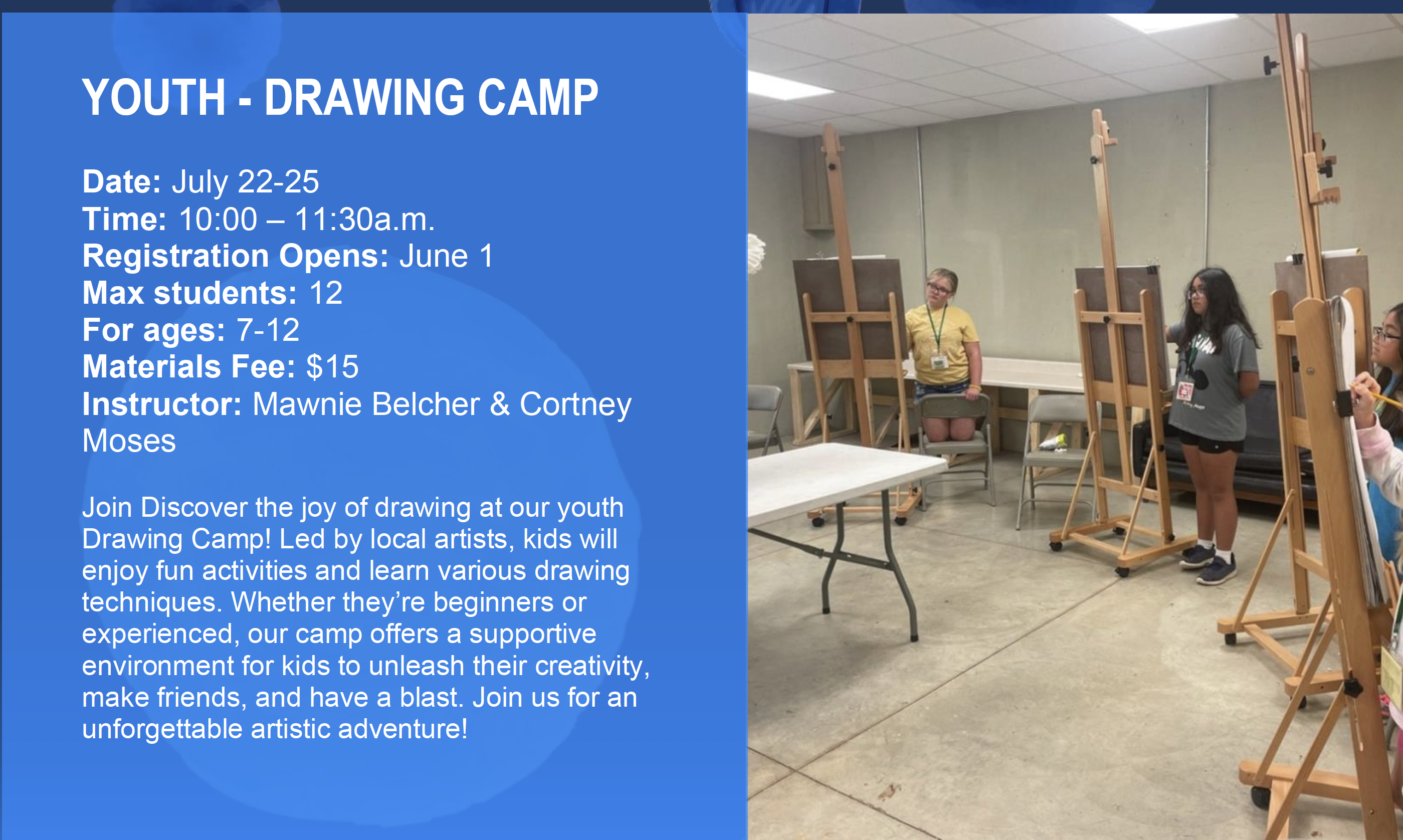 Youth Drawing Camp Flier 