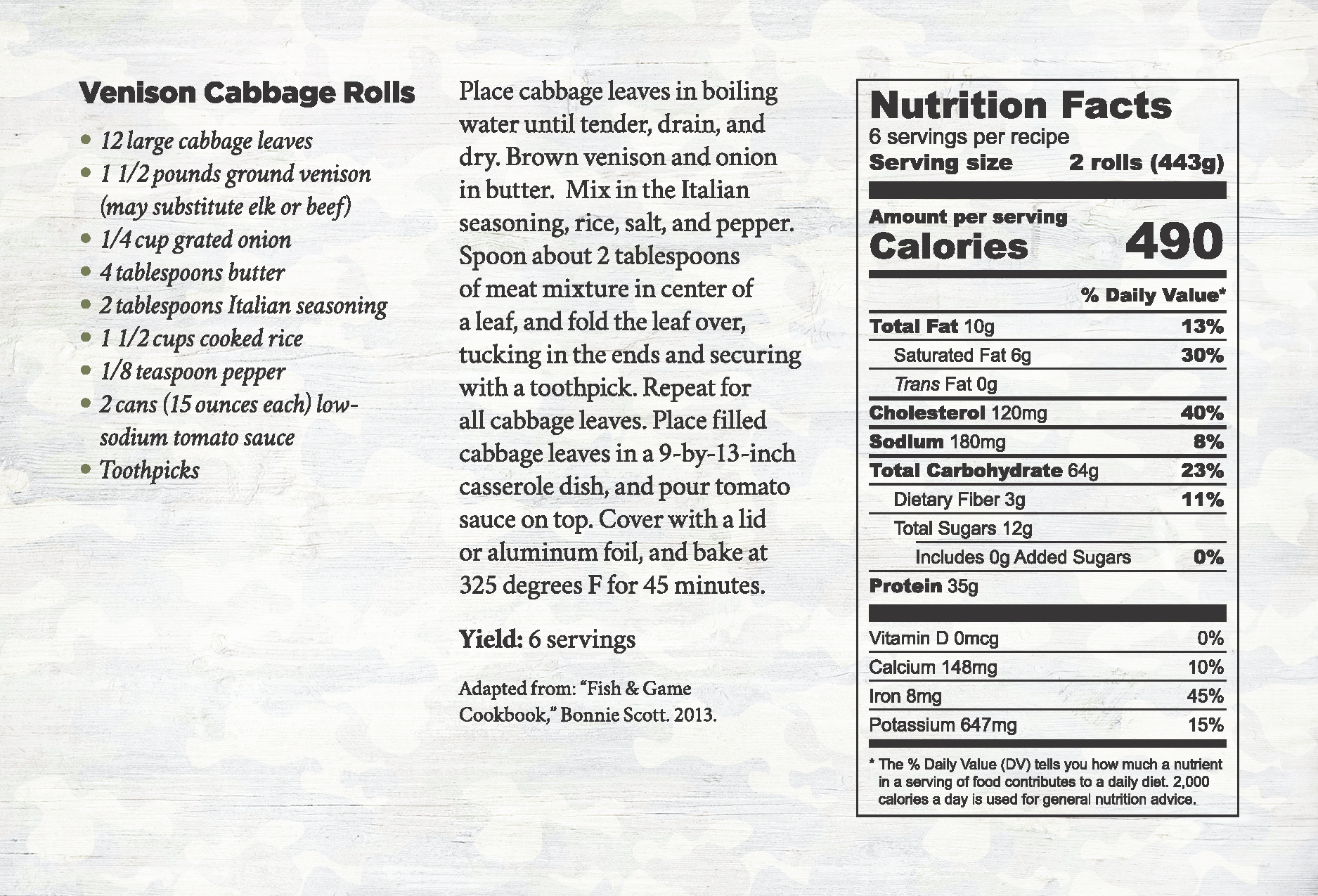 venison cabbage rolls